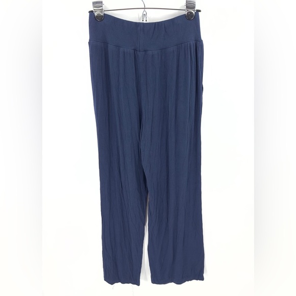 Cozy Earth Womens Bamboo Rib Knit SET Hoodie Wide Leg Pants Size S/M Navy Blue - Picture 7 of 16